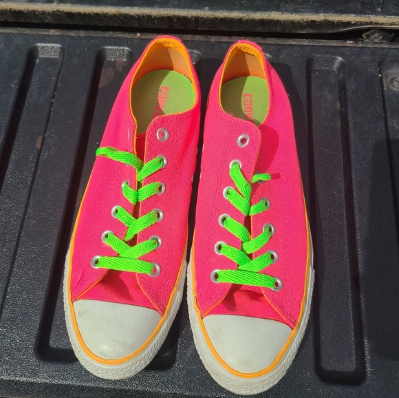 Converse Shoes - Converse Pink and Green Sneakers